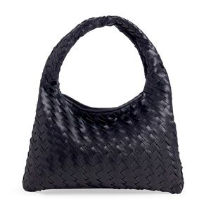 Walter Baker Vegan Leather Black Woven Bag